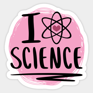 I Heart Science // Cute Science Atom Heart Sticker